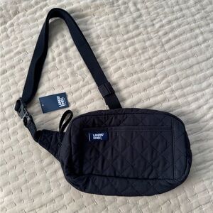Lands' End Black Quilted Fanny pack